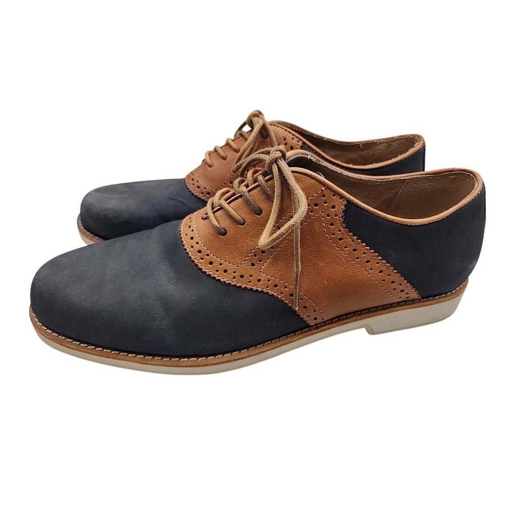 Polo Ralph Lauren Lars Saddle Shoes Blue Suede Leather  Wingtip Oxford 9.5 D